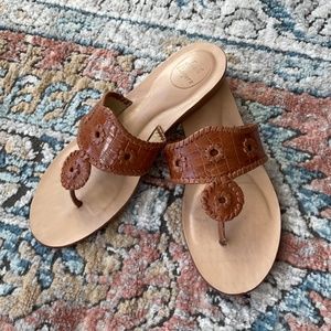 Classic Jack Rogers, Demi-Wedge Sandal, Size 11, Brown